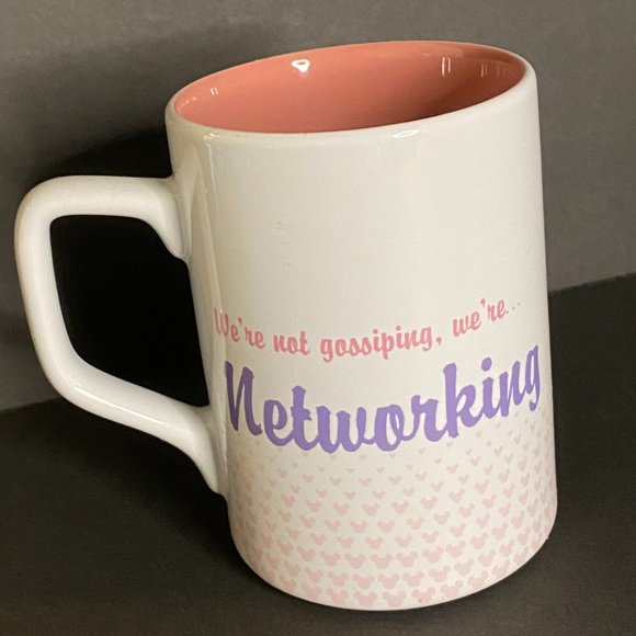 Disney Park Minnie Mouse Daisy Duck Cup We're Not Gossiping We're Networking - Picture 2 of 5